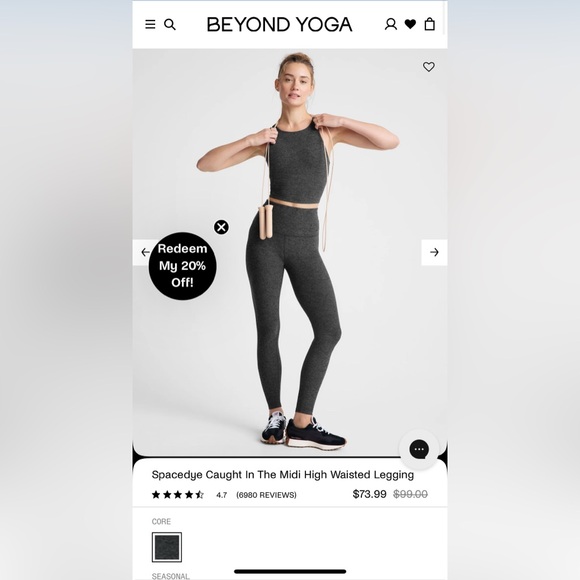 Beyond Yoga Spacedye Caught In The Midi High Waisted Legging, Size XS - Picture 9 of 12
